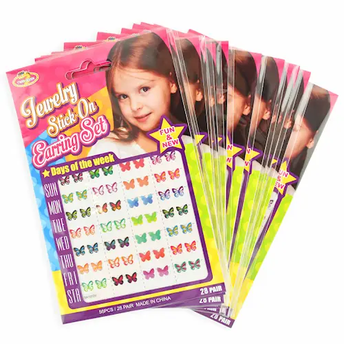 EARING STICK ON BUTTERFLY 56pcs