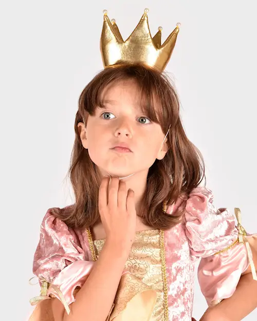 CROWN PRINCESS GOLD TEXTILE w PEARLS