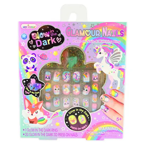 NAIL GLAMOUR PRESS-ON AND RING gid 21pcs