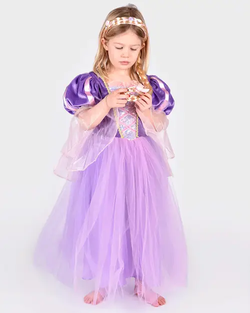 DRESS PRINCESS PURPLE w BRAID