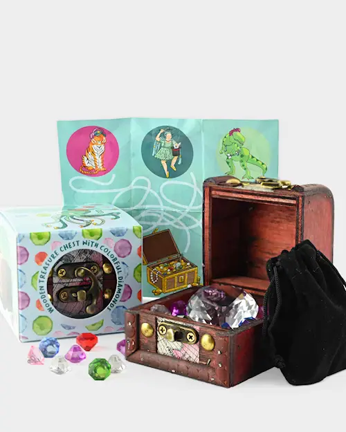 PIRATE TREASURE CHEST W. DIAMONDS 37pcs