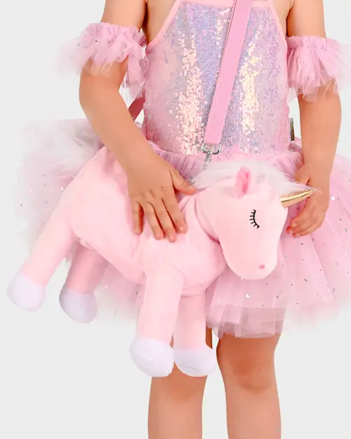 BAG UNICORN w ZIPPER PINK adj