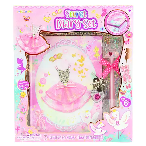 DIARY SET w FEATHER PEN 3pcs