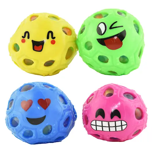 SQUEEZE BALL SMILEY w BEADS