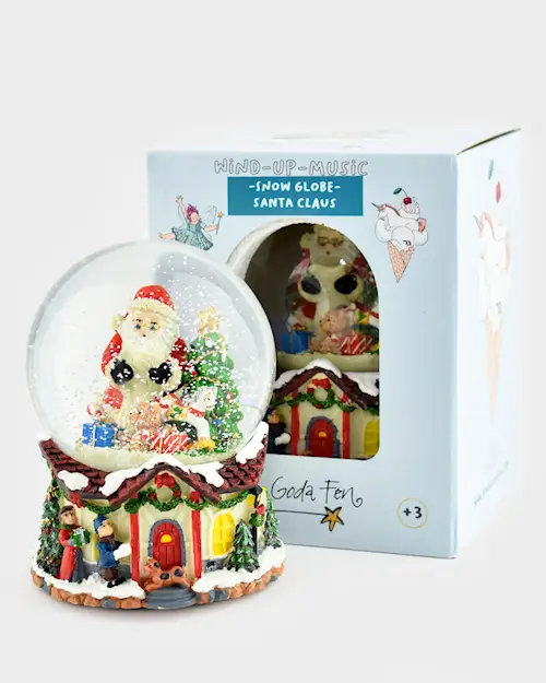GLITTER GLOBE SANTA WIND-UP MUSIC