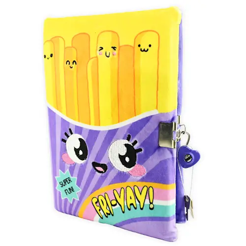 NOTEBOOK FLUFFY FRIES w LOCK A5