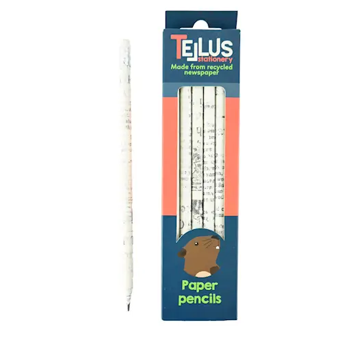 PENCIL NEWSPAPER w ERASER 12pcs
