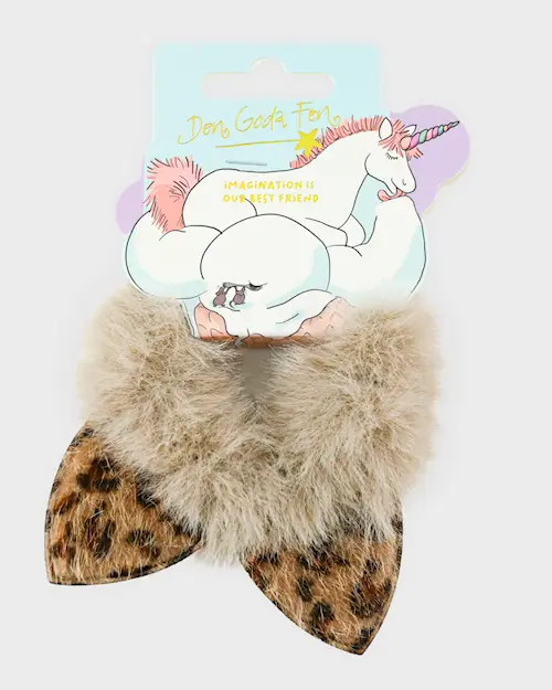 HAIR SCRUNCHIE PLUSH WITH LEO EAR