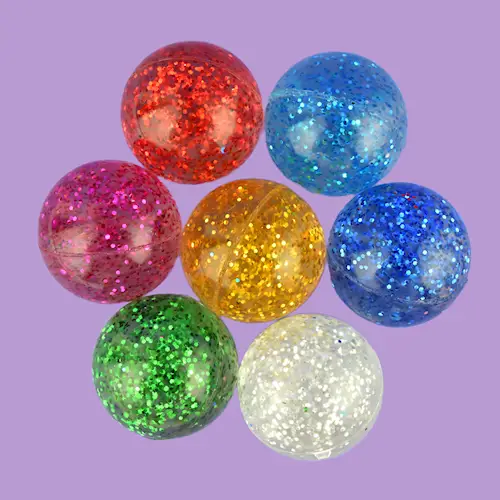 BOUNCING BALL GLITTER in NET 3pcs