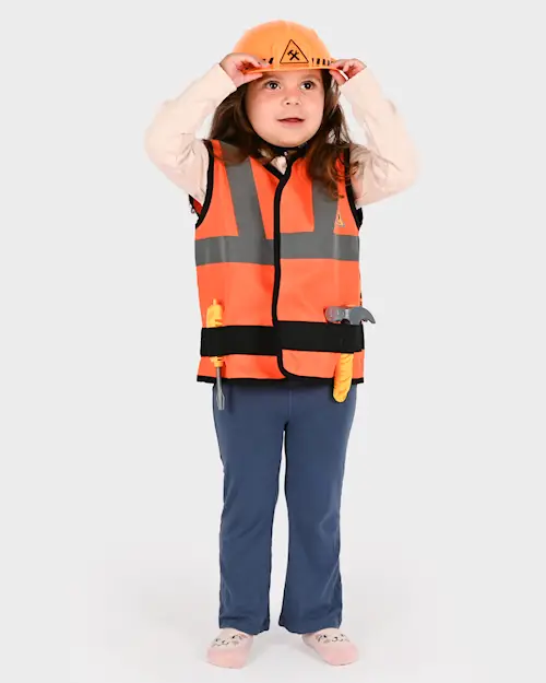 CONSTRUCTION WORKER VEST w HAT