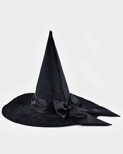 WITCH HAT w SATIN RIBBON