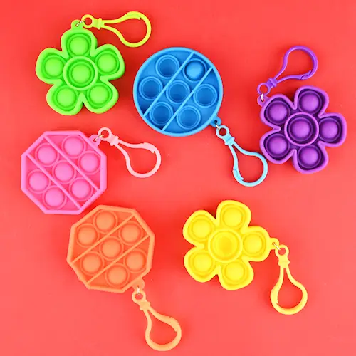 KEYRING PUSH POP BUBBLE SILICONE