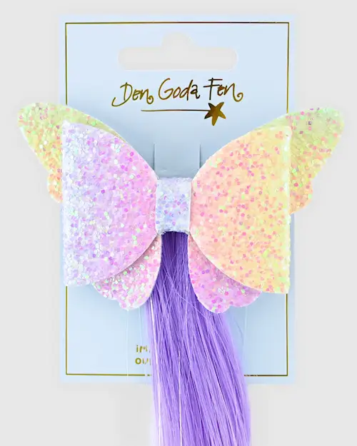 HAIR CLIP FAKE HAIR WITH BUTERFLY
