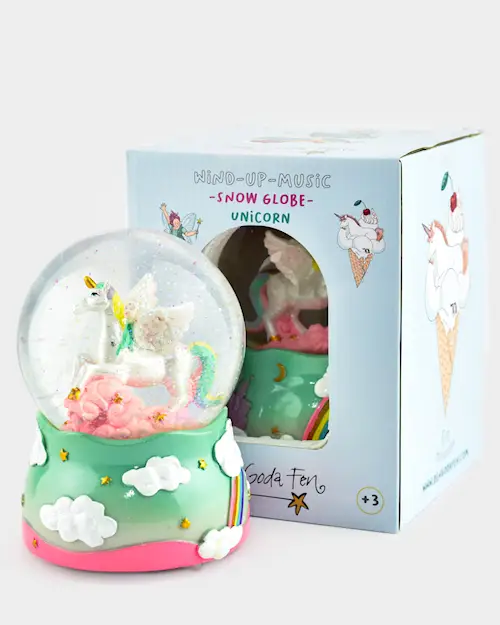 GLITTER GLOBE UNICORN WIND-UP MUSIC