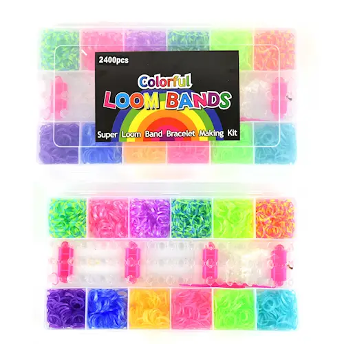 LOOM BANDS w TOOLS DIY 2400pcs