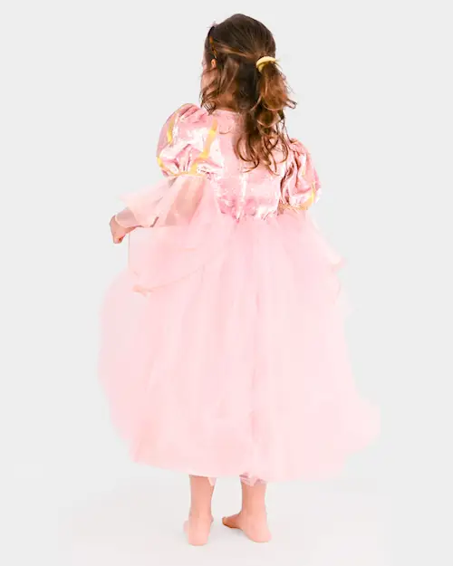 DRESS PRINCESS PINK w BRAID