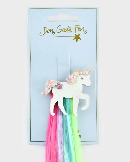 HAIR CLIP UNICORN W. RAINBOW HAIR