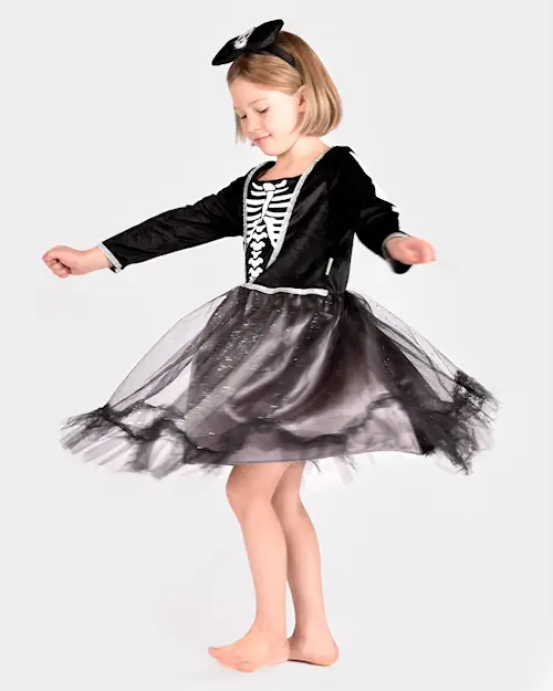 DRESS SKELETON w HEADBAND