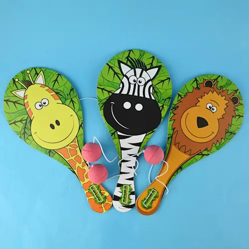 PADDLE BAT/BALL JUNGLE WOODEN