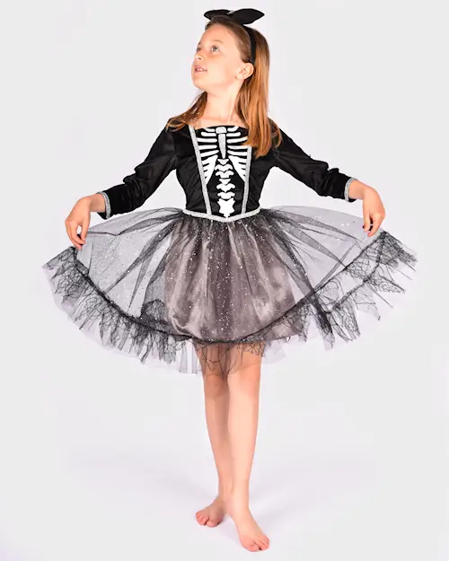 DRESS SKELETON w HEADBAND