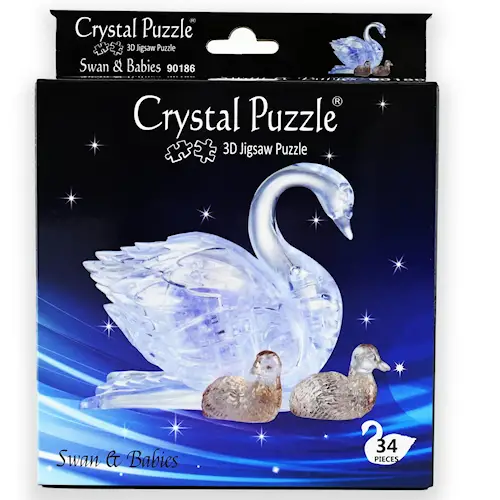 CRYSTAL PUZZLE SWAN w BABIES 34pcs