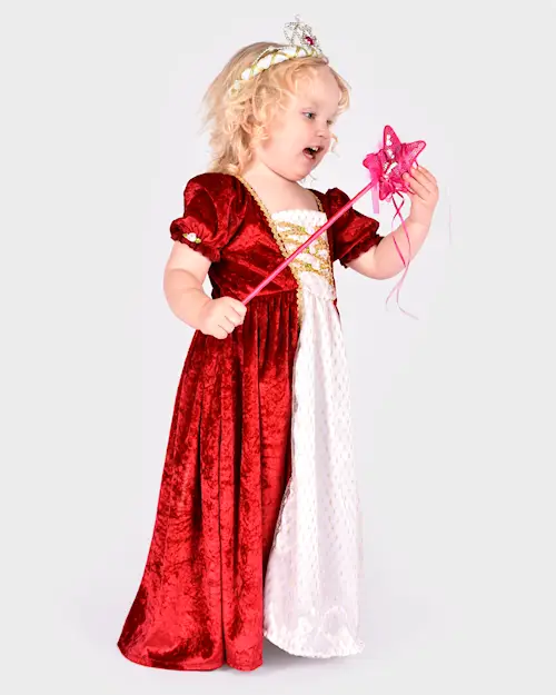 PRINCESS DRESS VELVET RED